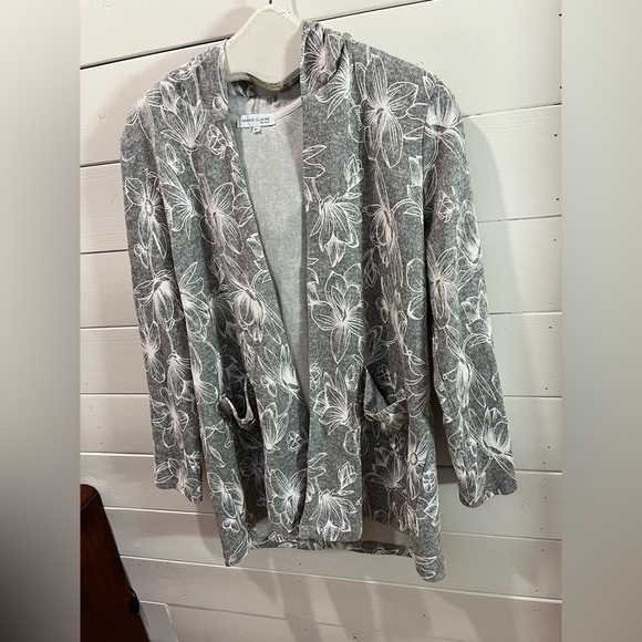 🩶 MARIE CLAIRE • Cardigan à capuche fleuri • Taille G/L - Picture 4 of 9